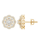 Certified Moissanite Big Flower Stud Earrings D-VS1 - Rosec Jewels