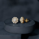 Certified Moissanite Big Flower Stud Earrings D-VS1 - Rosec Jewels