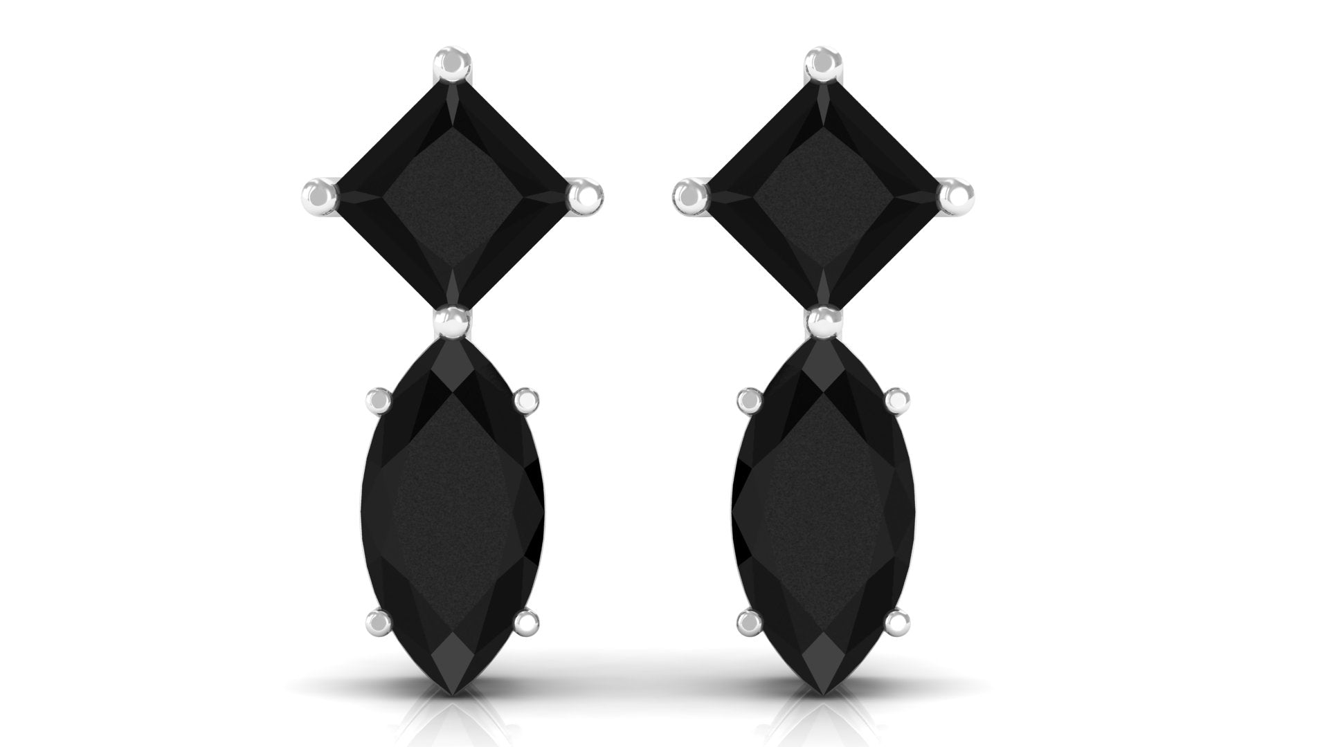 Natural Black Spinel Minimal Stud Earrings AAA - Rosec Jewels