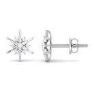 Minimal Diamond Snowflake Stud Earrings Natural - ( HI-SI ) - Rosec Jewels