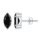 1.68 Carat Marquise Cut Lab Grown Black Diamond Stud Earrings AAAA ( Synthetic ) - Rosec Jewels