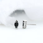 1.68 Carat Marquise Cut Lab Grown Black Diamond Stud Earrings AAAA ( Synthetic ) - Rosec Jewels