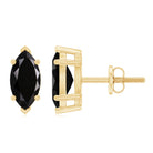 8X4 MM Marquise Cut Created Black Diamond Solitaire Stud Earring Lab Created Black Diamond - ( AAAA ) - Quality - Rosec Jewels