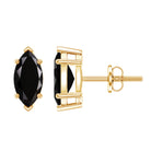 1.68 Carat Marquise Cut Lab Grown Black Diamond Stud Earrings AAAA ( Synthetic ) - Rosec Jewels