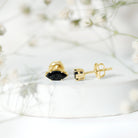 1.68 Carat Marquise Cut Lab Grown Black Diamond Stud Earrings AAAA ( Synthetic ) - Rosec Jewels