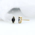 1.68 Carat Marquise Cut Lab Grown Black Diamond Stud Earrings AAAA ( Synthetic ) - Rosec Jewels