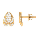 Rosec Jewels-1/2 CT Round Diamond Antique Heart Stud Earrings