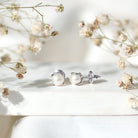 6 MM Round Freshwater Pearl Solitaire Stud Earrings AAA - Rosec Jewels