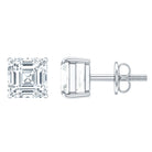 Certified 1.4 Carat Asscher Cut Lab Grown Diamond Stud Earrings Lab - ( EF-VS ) - Rosec Jewels