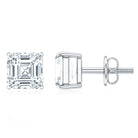 Certified 1.4 Carat Asscher Cut Lab Grown Diamond Stud Earrings Lab - ( EF-VS ) - Rosec Jewels