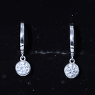Bezel Set Moissanite and Hinged Hoop Earrings D-VS1 - Rosec Jewels