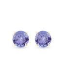 1 Carat Round Cut Tanzanite Stud Earrings for Women AAA - Rosec Jewels