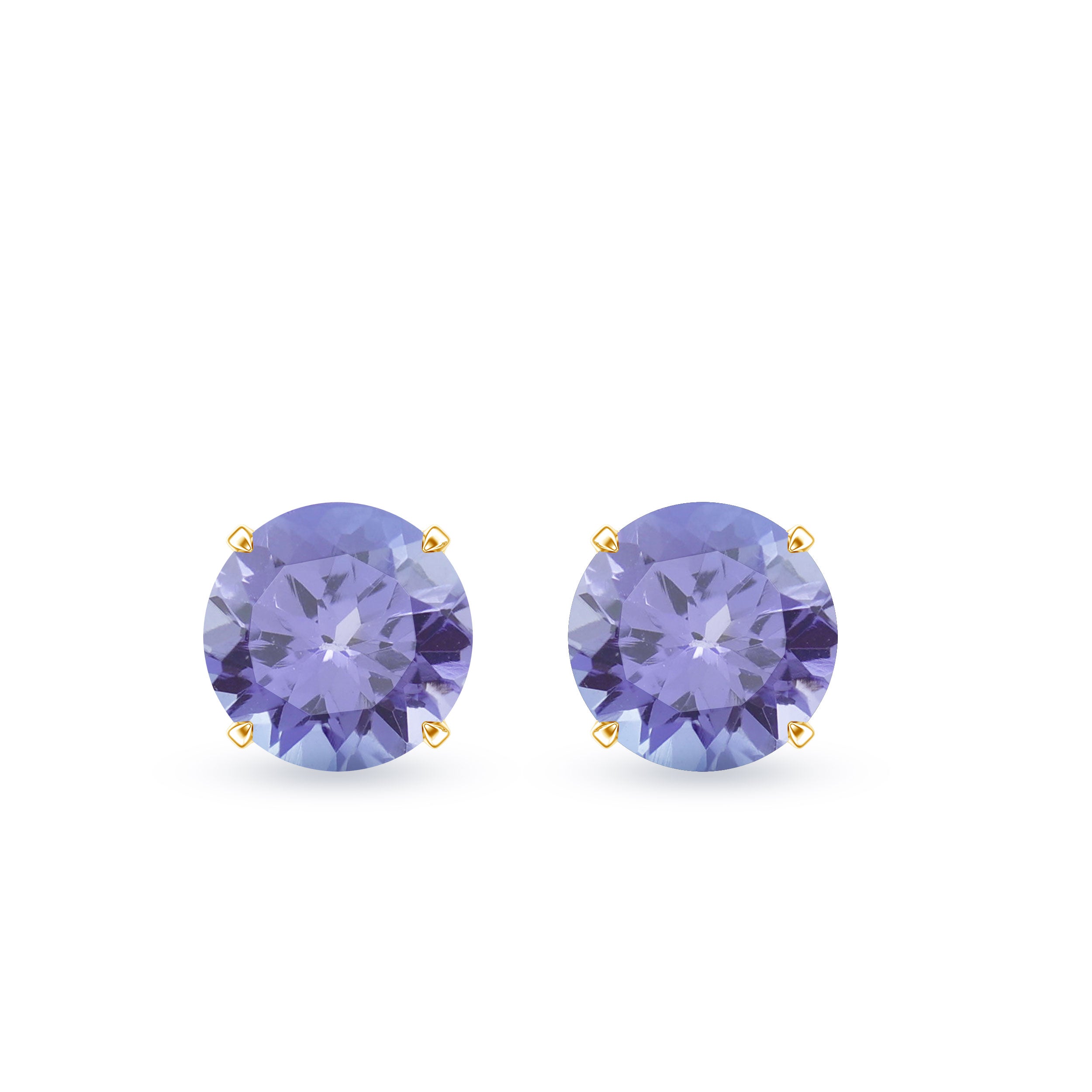 1 Carat Round Cut Tanzanite Stud Earrings for Women AAA - Rosec Jewels