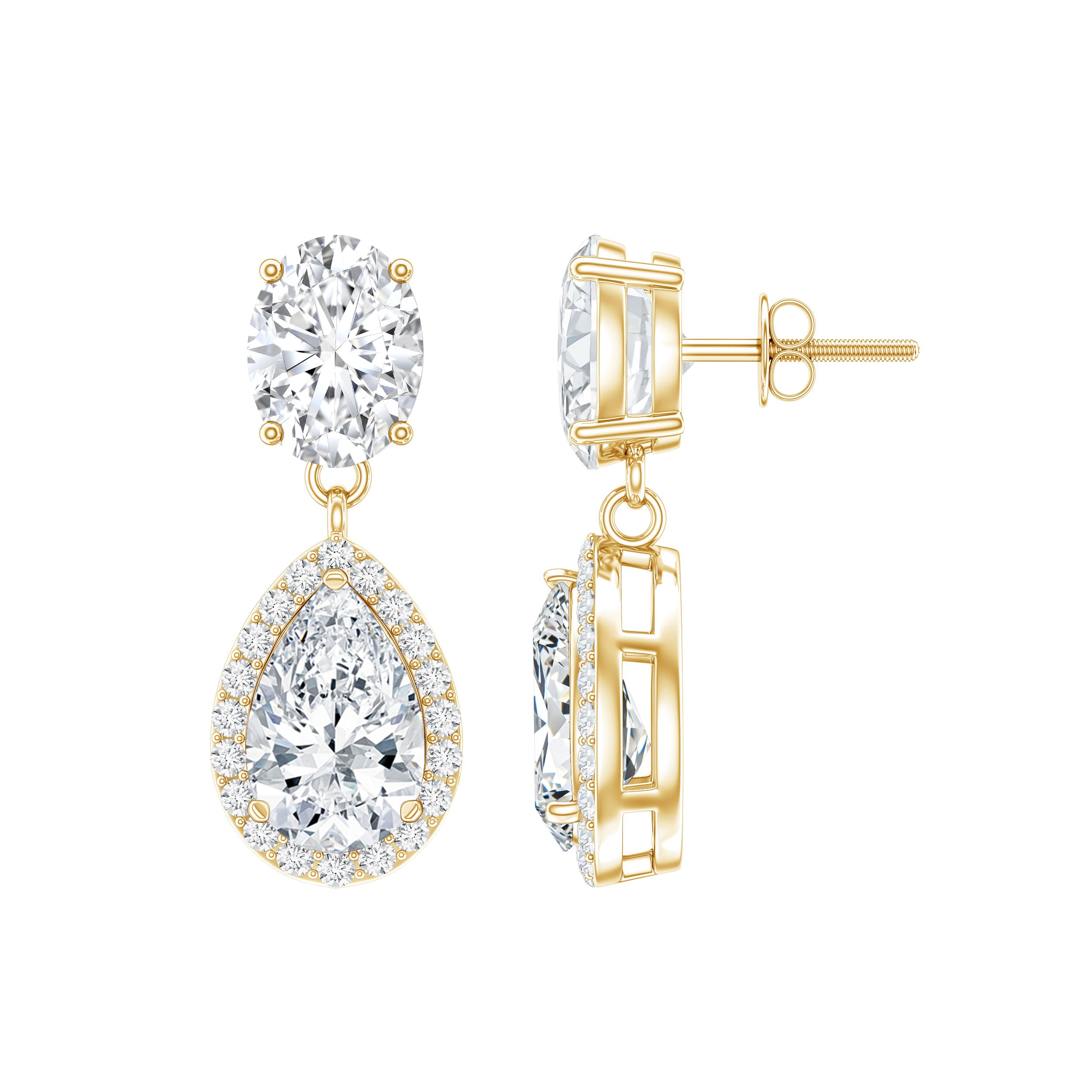 Certified Moissanite Teardrop Bridal Earrings D-VS1 - Rosec Jewels