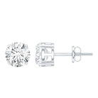 2 Carat Moissanite Solitaire Stud Earrings with Screw Backs D-VS1 - Rosec Jewels