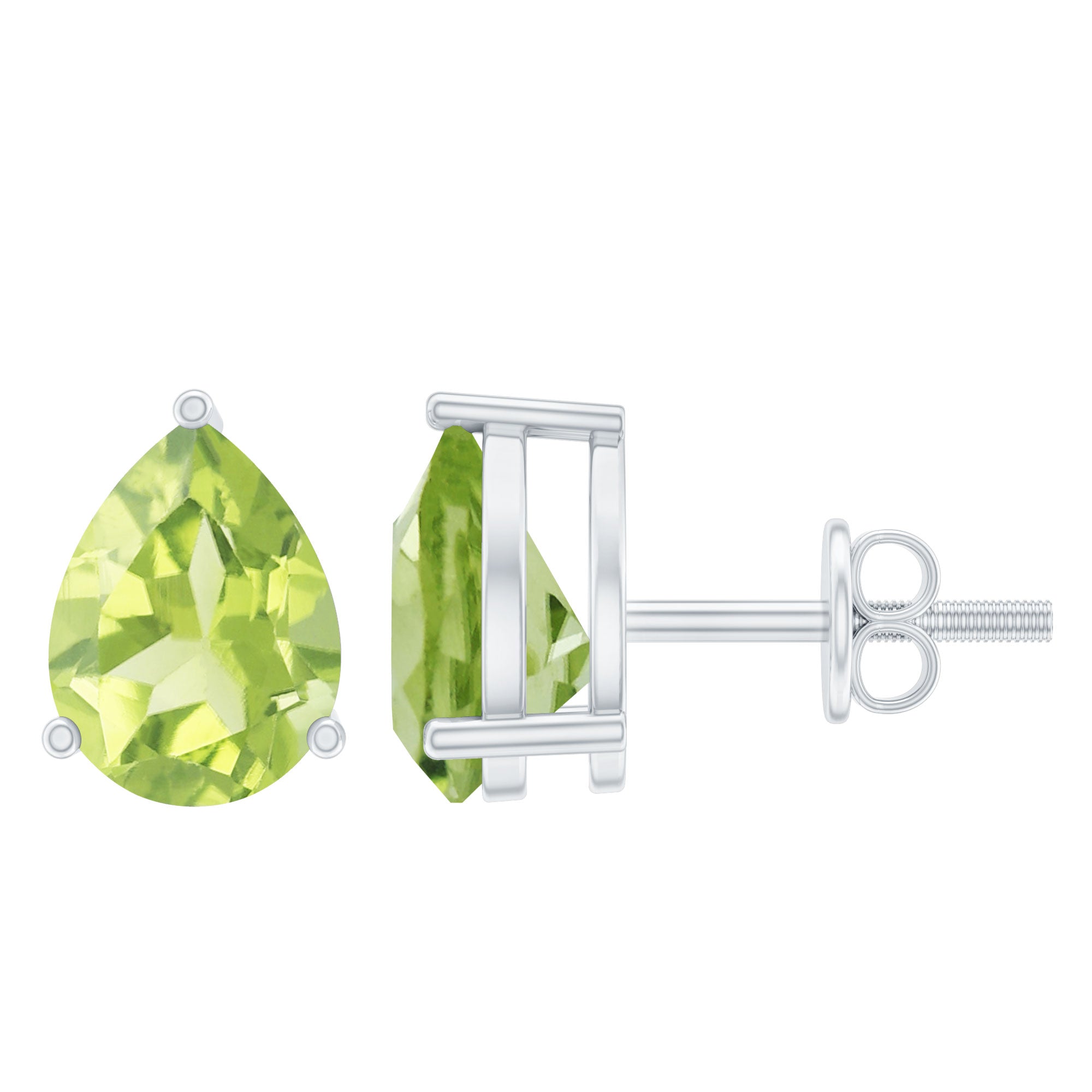 1.5 CT Pear Cut Peridot Solitaire Earrings