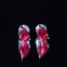 2 Carat Lab Created Ruby Teardrop Stud Earrings for Women AAAA - Rosec Jewels
