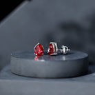 2 Carat Lab Created Ruby Teardrop Stud Earrings for Women AAAA - Rosec Jewels