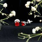 Fire Opal Stud Earrings with Screw on Backs AAA - Rosec Jewels