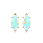 Certified Real Marquise Ethiopian Opal Earrings with Screw Back AAA - Rosec Jewels
