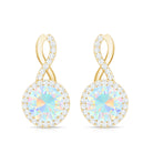 1 Carat Ethiopian Opal and Diamond Infinity Stud Earrings AAA - Rosec Jewels