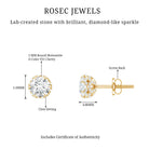Designer 1 Carat Moissanite Stud Earrings with Screw Back D-VS1 - Rosec Jewels