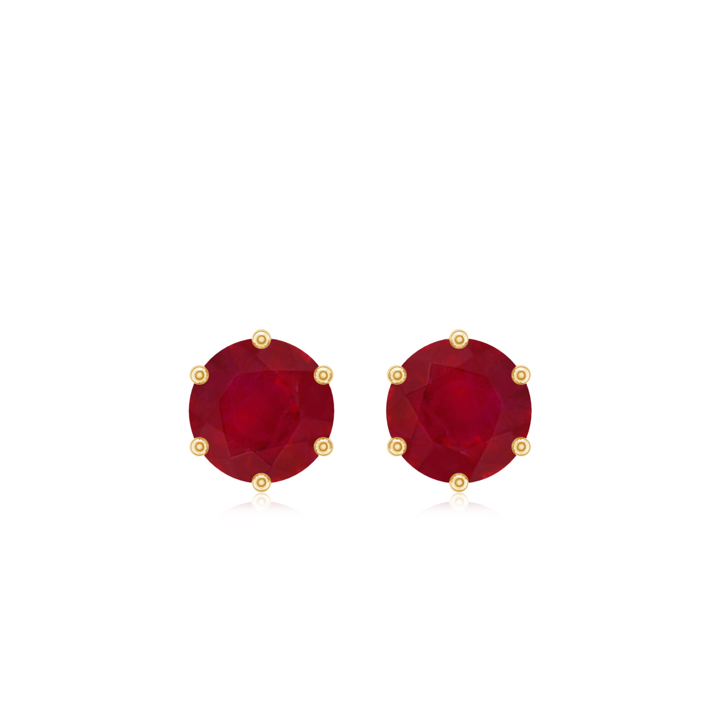 Minimalist Ruby Solitaire Stud Earrings for Women AAA - Rosec Jewels