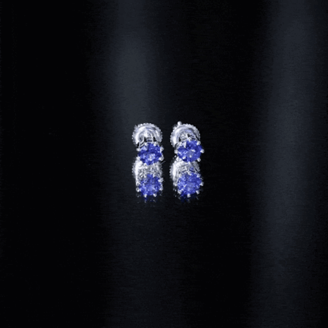 Natural 1.9 Carat Blue Sapphire Solitaire Stud Earrings AAA - Rosec Jewels