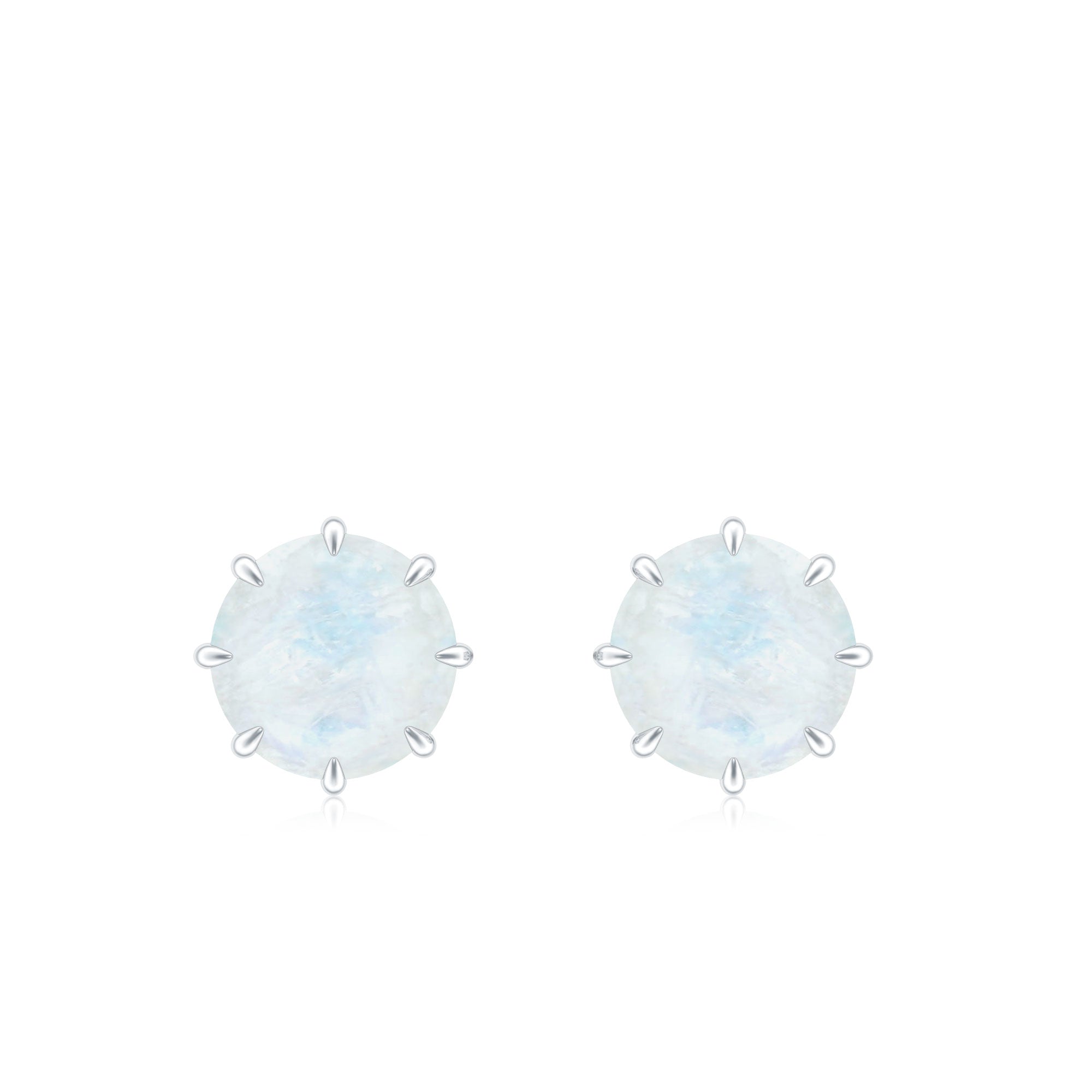 Real 0.7 Carat Moonstone Stud Earrings with Screw Back AAA - Rosec Jewels