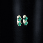 Lotus Basket Set 1.6 Carat Lab Created Emerald Solitaire Stud Earrings AAAA - Rosec Jewels