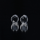 3 Carat Genuine Black Spinel Crown Stud Earrings AAA - Rosec Jewels