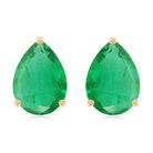 1.3 Carat Pear Cut Emerald Solitaire Stud Earrings AAA - Rosec Jewels