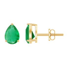 1.3 Carat Pear Cut Emerald Solitaire Stud Earrings AAA - Rosec Jewels