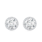 Round Halo Lab Grown Diamond Earring For Women Lab - ( EF-VS ) - Rosec Jewels