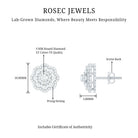 Rosec Jewels-Certified Lab Grown Diamond Flower Bridal Stud Earrings