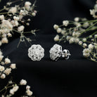 Rosec Jewels-Certified Lab Grown Diamond Flower Bridal Stud Earrings
