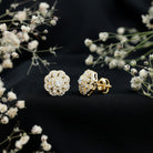 Rosec Jewels-Certified Lab Grown Diamond Flower Bridal Stud Earrings