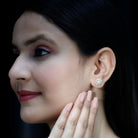 Rosec Jewels-Certified Lab Grown Diamond Flower Bridal Stud Earrings