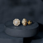 Rosec Jewels-Certified Lab Grown Diamond Flower Bridal Stud Earrings