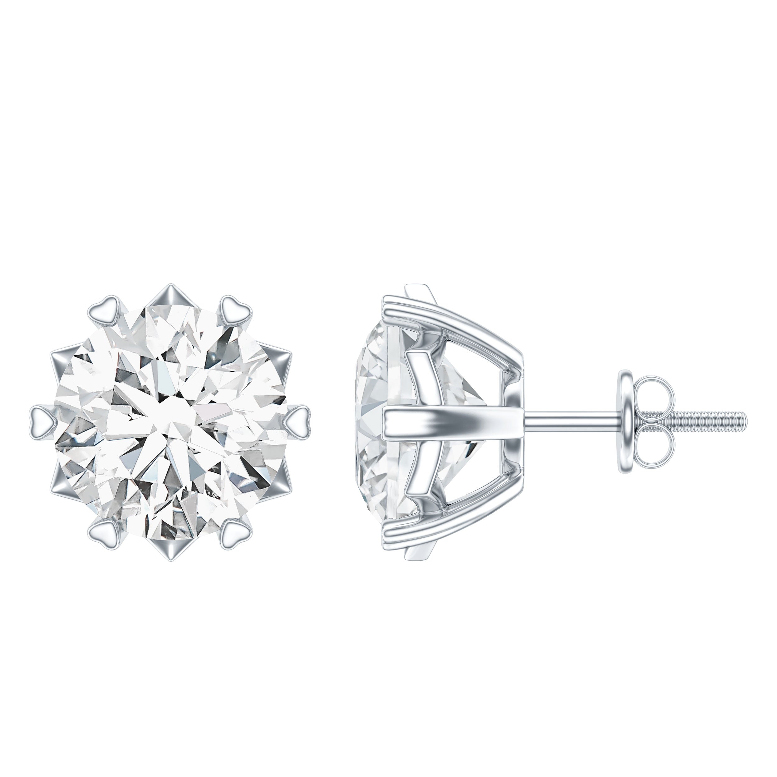 Certified 7 mm Lab Created Diamond 2 Carat Earrings