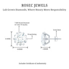 Rosec Jewels-Certified 7 mm Lab Created Diamond 2 Carat Earrings