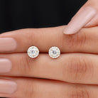 Rosec Jewels-Certified Lab Created Diamond Halo Stud Earrings