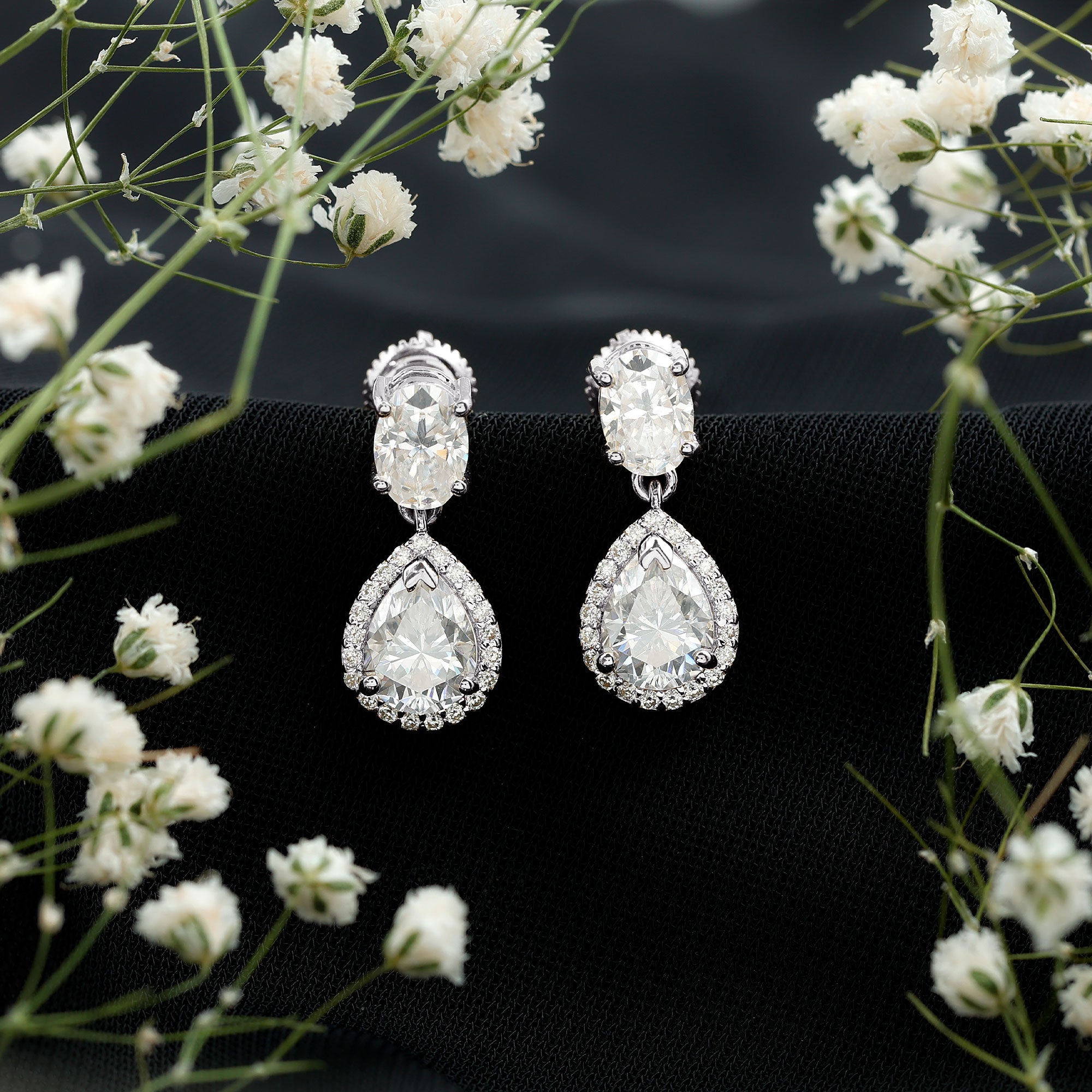 Rosec Jewels-Dangling Lab Grown Diamond Bridal Earrings