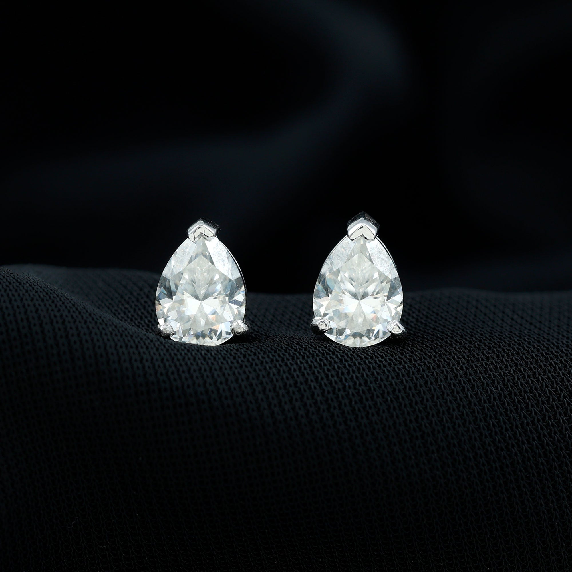 Rosec Jewels-Certified 2 Carat Diamond Teardrop Earrings With Screw Back