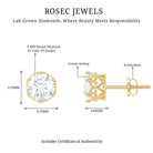Rosec Jewels-Certified Lab Created Diamond Crown Earrings for Women