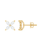 Rosec Jewels-Certified Lab Grown Diamond Flower Earrings With Screw Back