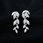 Certified Lab Grown Diamond Dangling Earrings for Women Lab - ( EF-VS ) - Rosec Jewels