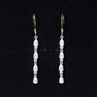 Lab Grown Diamond Long Dangling Earrings Lab - ( EF-VS ) - Rosec Jewels