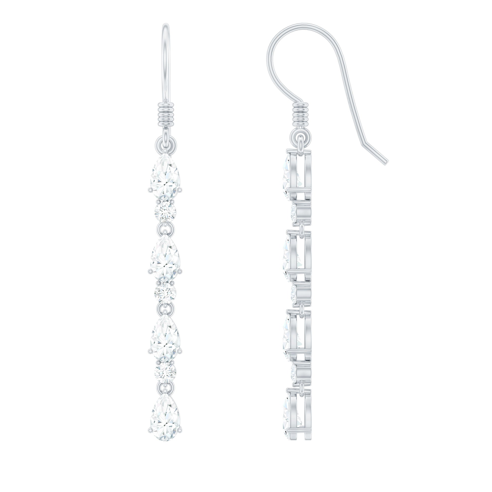 Rosec Jewels-Lab Grown Diamond Long Dangling Earrings
