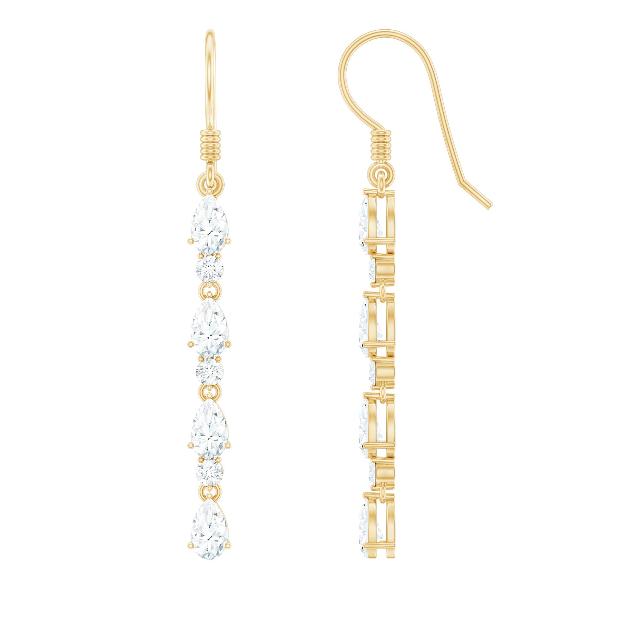 Rosec Jewels-Lab Grown Diamond Long Dangling Earrings